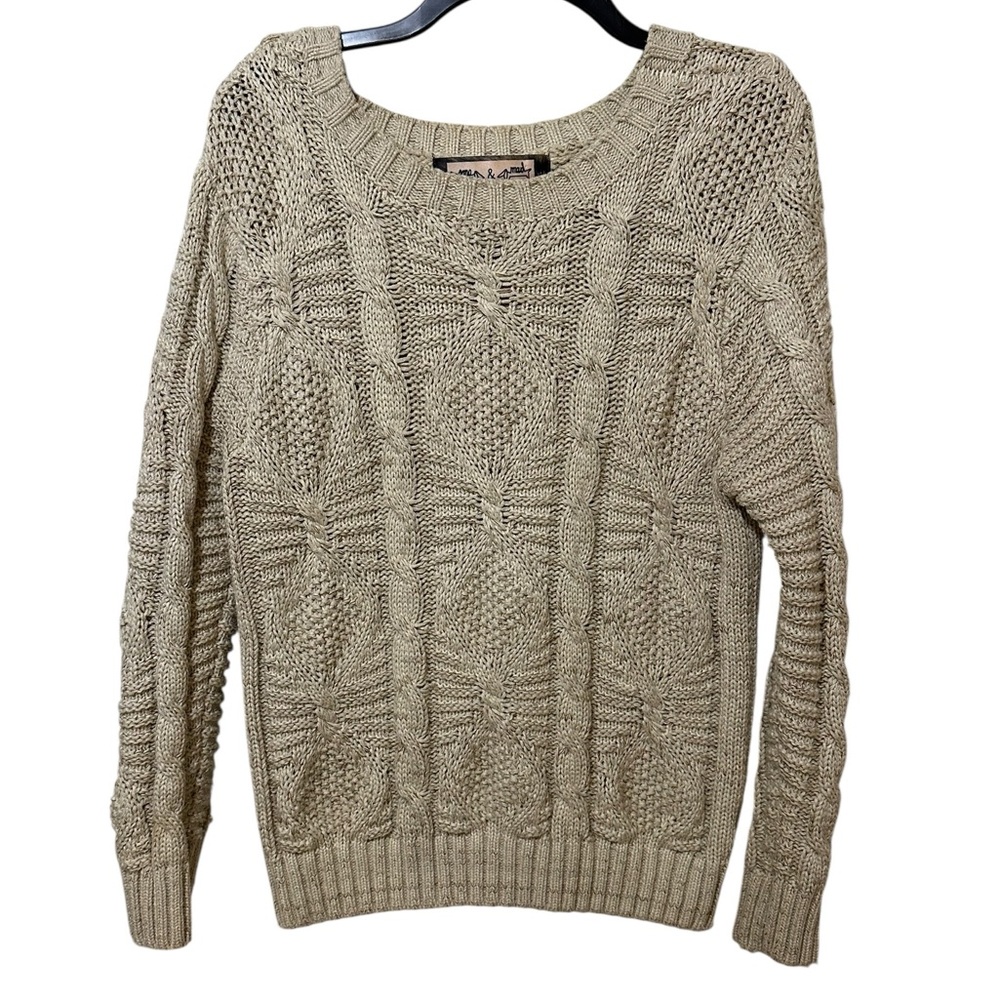 ANTHROPOLOGIE Oona & Maud oatmeal (light tan) sweater size Medium